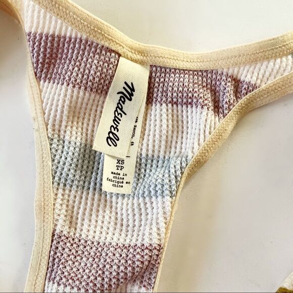 Madewell striped waffle weave bralette pajama top - Picture 2 of 6